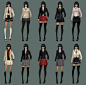 School uniform Concept #美女# #原画##服装设计#