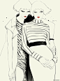 Floyd线描时尚美女服装插画