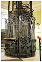 An Art Nouveau elevator, from a time when even utilitarian items were a work of art