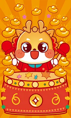 封面主图小飞龙微信红包封面壁纸手机主题卡通可爱手机壳海报