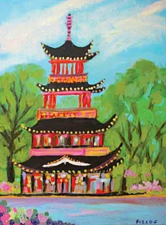 Pagoda - Print by Karen Fields 8 x 10