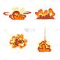 橙色卡通手绘爆炸元素6