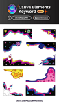 Canva Elements - Colorful Groovy Space Themed 边框设计, 海报