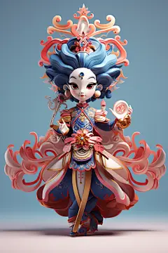 京剧人物脸谱国粹人物模型