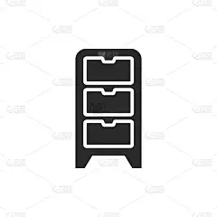 文件柜图标矢量插图