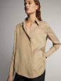 Massimo Dutti女装 商场同款 素色铜氨纤维面料女士衬衫上衣 05159534303-tmall.com天猫