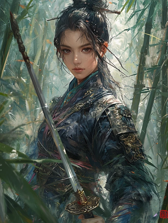 AI国风武侠角色概念设定图集 古风武侠人物服装设计素材 插画临摹-淘宝网-花瓣网