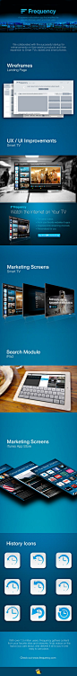 Frequency: UX/UI and Graphics Collateral on Behance  Smart TV History icons Iconography iPad UI Search Module