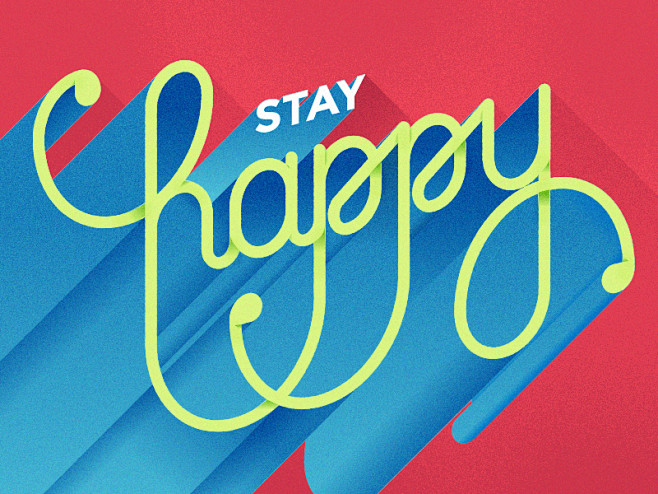 #字体设计#stay happy，一定要...