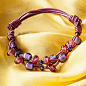 红绳手链女韩版时尚水晶欧美饰品紫水晶天然真皮绳都市迷情