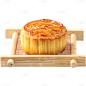 中秋节碟装传统美食实景月饼元素素材