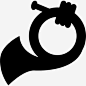 喇叭图标 https://88ICON.com 形状 音乐 剪影 乐器 小号