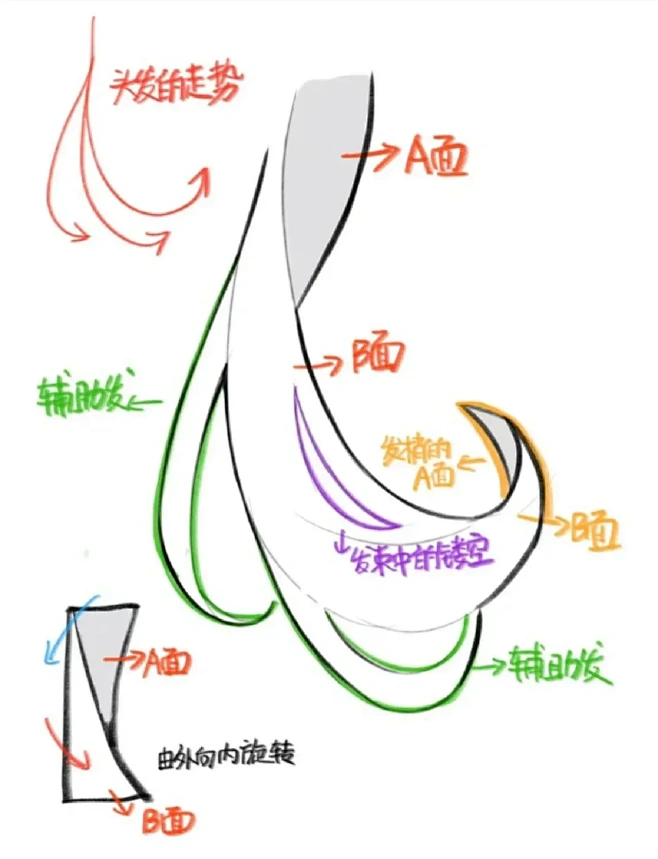 【板绘素材】头发绘画详细教程第一弹️
