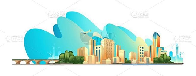 现代,都市风景,建筑外部,商务,背景分离...