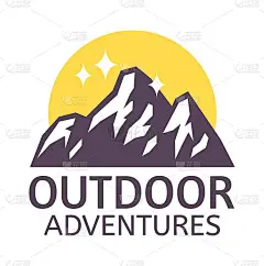 手绘山孤立。矢量插图滑雪度假村标志。绘制露营元素冬季景观