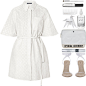 A fashion look from February 2018 featuring monogram dress, clear shoes and white clutches. Browse and shop related looks.