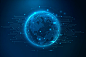 Futuristic global network technology vector 