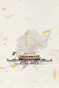 屋檐背景图中国风古典背景图片古风水墨海报底图pop海报设计