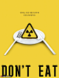 放射性餐桌食品安全禁食简约海报 海报招贴 简约几何