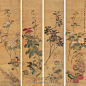 张兆祥 己亥（1899）年作 花卉四条屏 立轴