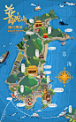 鱼说，普陀山景区手绘地图 - 主创网 - 旗下产品