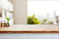 clean-bright-modern-kitchen-interior-background-with-beautiful-empty-wood-table-top-counter