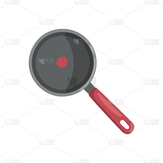 卡通烹饪锅矢量插图。