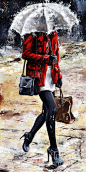 Rain Painting - Rainy Day - Woman Of New York 09 by Emerico Imre Toth: 