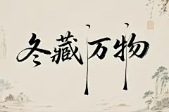 冬藏万物原创艺术字