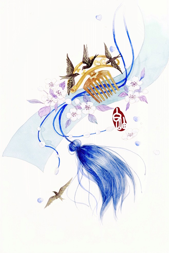 〔 古风水彩素材 〕 白岫 绘