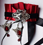 Set of vampire choker and earrings by Pinkabsinthe on deviantART