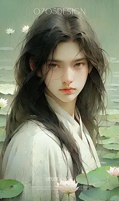 &quot;莲之爱，同予者何人&quot;#ai绘画 #插画 #古风 #人群太吵我想归隐山林@喵姐是只猫，采集@屿堍