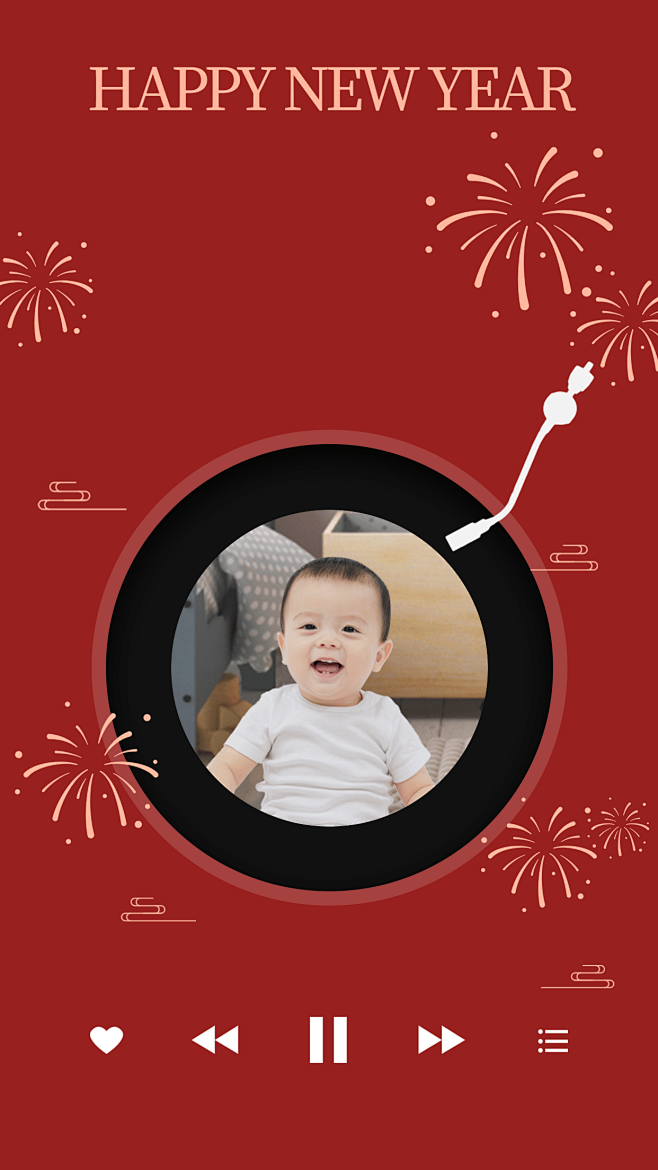 春节可爱祝福晒娃手机壁纸
