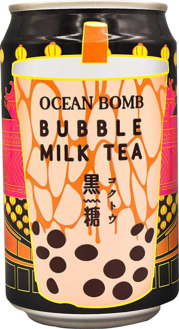 台湾oceanbomb黑糖味珍珠奶茶饮料315ml6罐台湾风味珍珠奶茶tmallcom