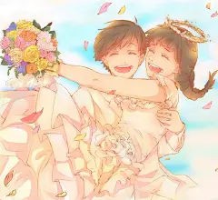 【纯洁的少女】婚纱特辑 : “婚纱”是新娘的象征。很多人都曾憧憬那洁白无瑕的婚纱吧。现在，说到婚纱通常想到的都是白色。但是这个白色婚纱这个印象真正人心，则是在1840年英国的维多利亚女王身穿纯白的婚纱举办婚礼之后。从此，纯白色的婚纱不仅成为了英国国内新娘们憧憬的礼服，欧洲和亚洲地区的新娘们也都非常憧憬。
这次就为大家送上角色们身穿洁白美丽的婚纱的插画作品特辑。
