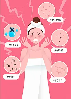 韩国简约创意防晒护肤主题夏季护肤防紫外线美妆插图插画设计AI