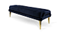 Ignite Bench, black and gold furniture, gold detail, black furniture, black bench, luxury furniture, decor ideas  http://bykoket.com: 