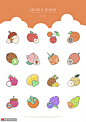 新鲜水果卡通情态表情彩色UI图标 APP插画 简约插画