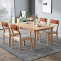 实木餐桌北欧现代简约饭桌小户型白蜡木桌椅组合环保餐厅家具组合