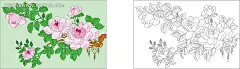 月季花手绘线描画背景画|风景画|花边|花边素材|花纹|花纹素材|矢量背景|矢量素材|矢量图形|手绘画|手绘图形|水彩画|图形设计|图形图标