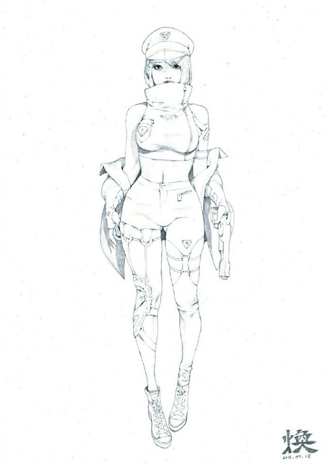 韩国画师  Hwan (煥) 人物绘画线...