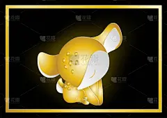边框,卡通,幼小动物,纸,黄金,鹿,矢量,手艺,高雅,睡觉