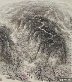 崔振宽——《春到陕北》欣赏  |  
崔振宽，陕西长安人，1935年生，1960年毕业于西安美术学院。现为中国美术家协会会员，陕西美术家协会理事，陕西国画家专业画家。国家一级美术师。擅长山水画，喜以密线繁点表现大自然。