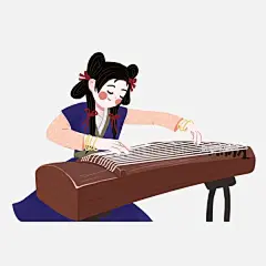 卡通手绘弹古筝女孩图片大小2000x2000px 图片尺寸1.03 MB 来自PNG搜索网 pngss.com 免费免扣png素材下载！弹琴#古筝女孩#广告插画#海报插画#简约风#精美#卡通#认真#时尚#手绘#小清新#装饰图案#