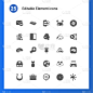 25 element filled icons set isolated on icons