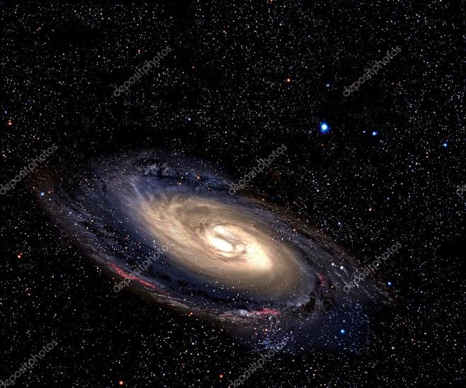 在星空背景下的深层空间的螺旋星系