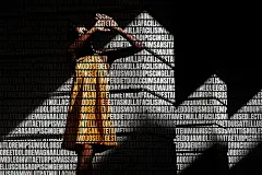 神秘风格海报剪切覆盖效果 (PSD)