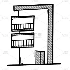 房屋建筑涂鸦矢量图标。手绘素描插图eps10