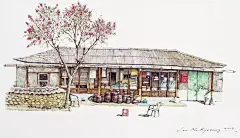 【韩国插画师Me Kyeoung Lee手绘的街角便利店】
韩国艺术家MeKyeoungLee，不仅迷恋杂货店和便利店，而且有一双发现美的眼睛，因此，过去20年，她一直在使用丙烯墨水记录小角落的小店。