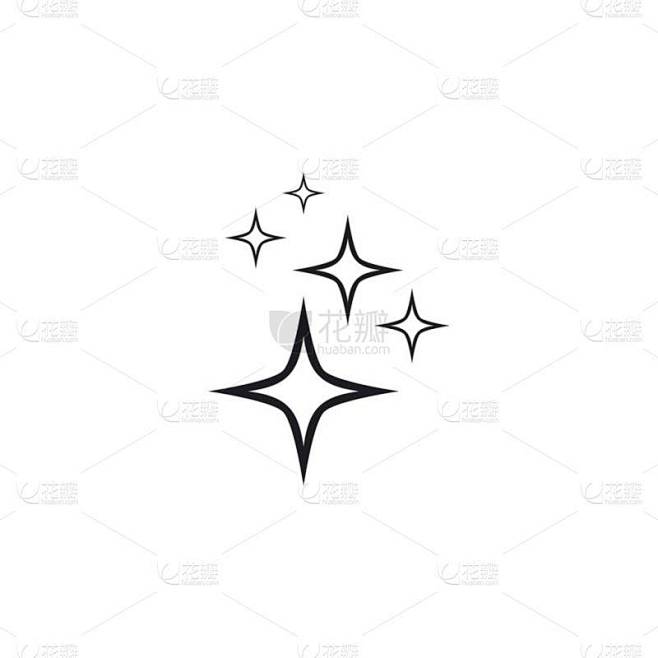 闪闪发光的图标模板矢量插图